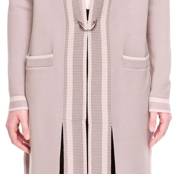 NEW Soia & Kyo Cordelia Varsity Coatigan Cardigan in Latte (Grey Taupe) Size S - Picture 3 of 8